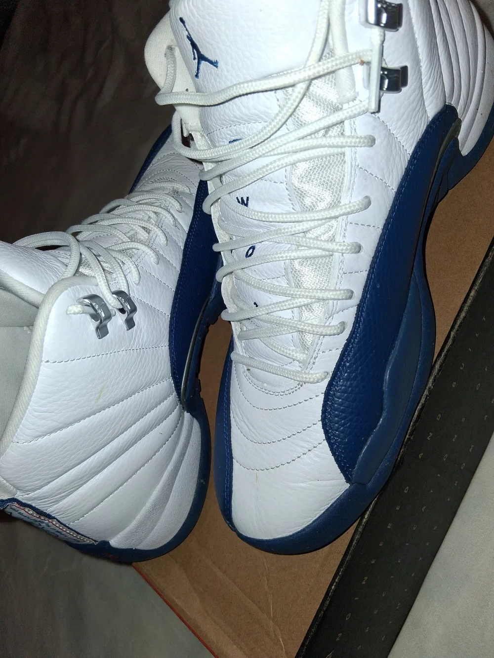 Air Jordan 12 Retro Men's Basketball Shoes - White/Obsidian